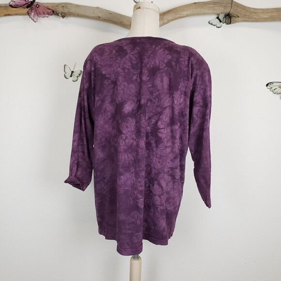 Vintage 80's Cover Charge western tie dye fringe 100% cotton T - Picture 5 of 7